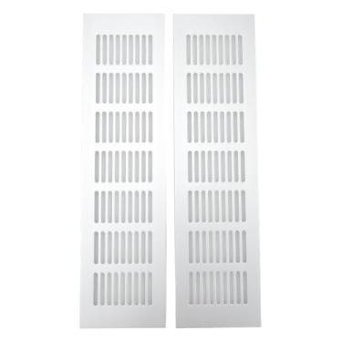 Imagem de Chiffonade 2 peças de grade de ventilação de liga de alumínio branca exaustão parede lateral tampa de ventilação montagem no teto tampa da grade de ventilação (80 * 300 mm)
