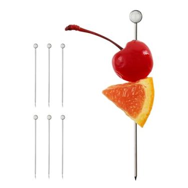 Imagem de True Palitos de coquetel de aço inoxidável Rockwood para bebidas, palitos de metal para Martini, Margarita, Bloody Mary, palitos de enfeite para azeitonas, cerejas, aperitivos, frutas, home bar
