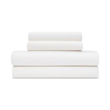 Imagem de BleuBully Conjuntos de lençóis de malha de malha modal Pure Beech – Ultramacio, qualidade premium, lençóis de malha de jérsei luxuoso de madeira de faia (branco marfim, king dividido)