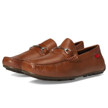 Imagem de Mocassim masculino casual confortável de couro legítimo leve para dirigir da MJNY mocassim clássico moderno com fivela mocassim sem cadarço respirável, Conhaque granulado, 40