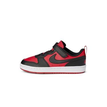 Imagem de Nike Tênis infantil unissex Court Borough Low Recraft para bebê/criança pequena, University Red Black White, 9 Toddler