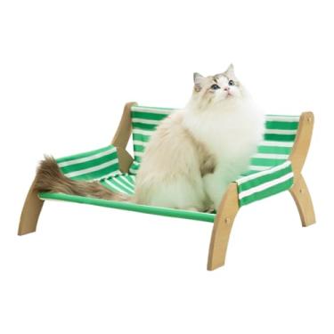 Imagem de Cadeira para animais de estimação - sala de descanso para gatinhos - Cadeira decorativa listrada para gatos espreguiçadeira respirável para descansar e dormir em ambientes internos e externos em