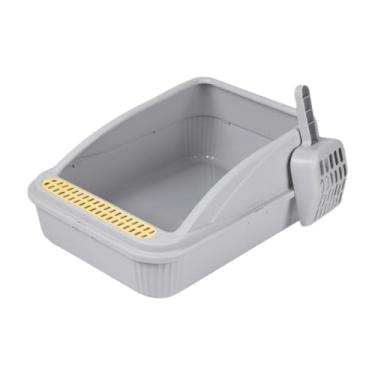 Imagem de Fxzqgnh Caixa de Areia Aberta para Gatos, Bandeja Semi-fechada para Gatinhos, a Respingos, Vaso Sanitário para Gatinhos, Bandeja de Areia Aberta Pa, 46 Cm X 36.5 Cm X 20