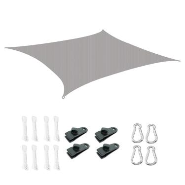 Imagem de Vela De Sombra Solar Resistente À Água,Abrigo Compacto Com Proteção UV | Toldo De Sol Impermeável - Para Reuniões Familiares Jardim Churrasco Festa Ao Ar Livre Mochilão Caminhada Praia