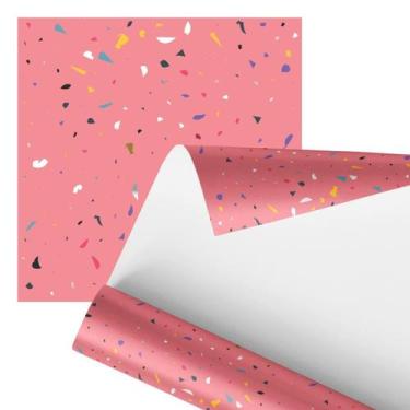 Imagem de Papel Parede Adesivo Azulejo Artístico Rosa Colorido 2,80M - Plimshop