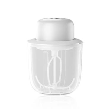 Imagem de Batedor Elétrico de Ovos com Recarga USB Liquidificador Café Misturador Leite Doméstico Batidora Espumador Alimentos Design Vertical Potente Uma Tecla Corpo Copo em Contato