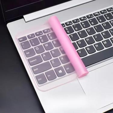 Imagem de Película universal para teclado de 2 peças – capa de silicone à prova d'água para laptops de 15 a 17 polegadas - rosa