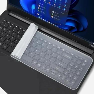 Imagem de 1 película protetora universal para teclado para notebook, notebook, capa de silicone, à prova de poeira, à prova d'água (39.6 cm)