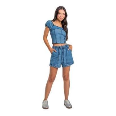 Imagem de Blusa Cropped Jeans Juvenil Gloss-Feminino