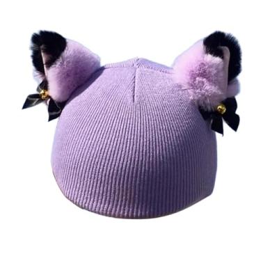 Imagem de Dynwave Capa para capacete de esqui com orelhas de gato, linda e quentinha, acessório para snowboard e esqui.