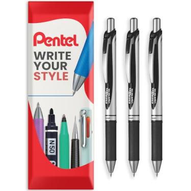 Imagem de Pentel EnerGel XM BL77 – Caneta de tinta de gel líquido retrátil – 0,7 mm – 54% reciclado – Preta – Pacote com 3