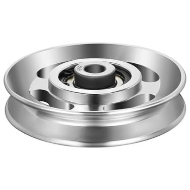 Imagem de Toyvian Roda de polia de liga de alumínio: Roda de polia de rolamento universal de 3,46 polegadas para máquina de cabos, acessórios de equipamentos de fitness resistentes para treino (prata)
