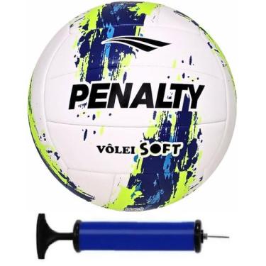Imagem de Bola Vôlei Penalty Soft + Bomba de Ar, Amarelo