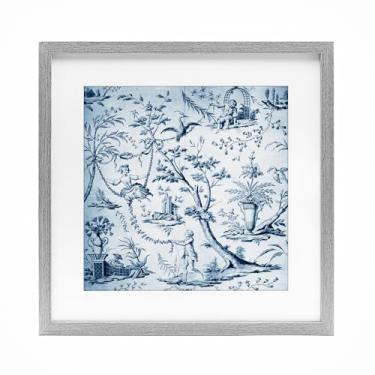 Imagem de Stupell Industries Vintage Toile Scene Impressão emoldurada preta sob vidro, design por Vintage Hustle, 40,6 x 40,6 cm