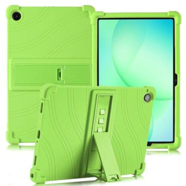 Imagem de ATOOZ Capa infantil para Samsung Galaxy Tab A9 Plus (SM-X210/X216/X218), capa de silicone macio para tablet Samsung Galaxy Tab A9 Plus de 11 polegadas 2023 Samsung Tab A9 Plus com suportes (verde)