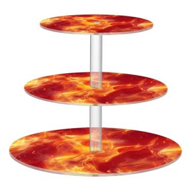 Imagem de CEBUGI Suporte de cupcake de 3 camadas, suporte redondo para bolo, torre, bandeja de servir em camadas de acrílico para chá, chá de bebê, casamento e mais