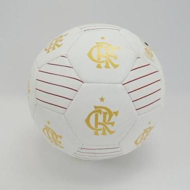 Imagem de Bola Oficial Flamengo Branca Futebol Crfcpo12 - Sport Bel