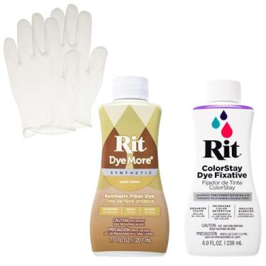 Imagem de Conjunto de corante líquido sintético Rit com fixador ColorStay – Kit tudo em um com luvas para reduzir o sangramento de cor