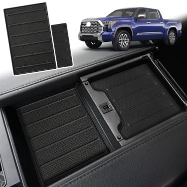 Imagem de Forro de bandeja de console central para acessórios Toyota Tundra 2022-2025 2026 forro organizador de console antiderrapante tapete de silicone 2 peças (serve apenas platina, 1794, TRD PRO, Capstone)