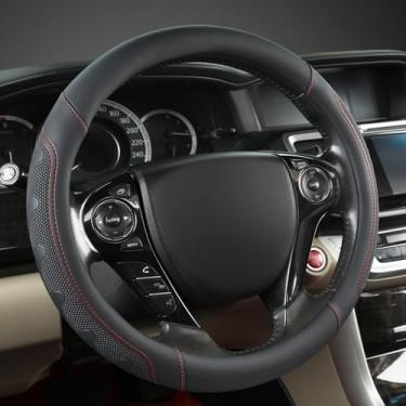 Imagem de GIANT PANDA Capa de volante de couro de microfibra para Honda Accord, Civic, CR-V, HR-V, Pilot (tamanho padrão)