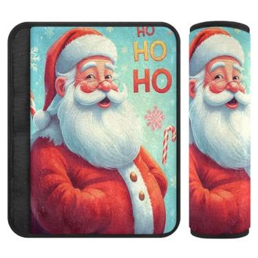 Imagem de Burbuja Capa para cinto de segurança de carro Papai Noel protetor de cinto de segurança macio confortável para alça de ombro de assento, 1 par médio