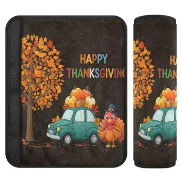 Imagem de Burbuja Capa de cinto de segurança de carro para cena de Ação de Graças Protetor de cinto de segurança macio confortável para alça de ombro de assento, 1 par pequeno