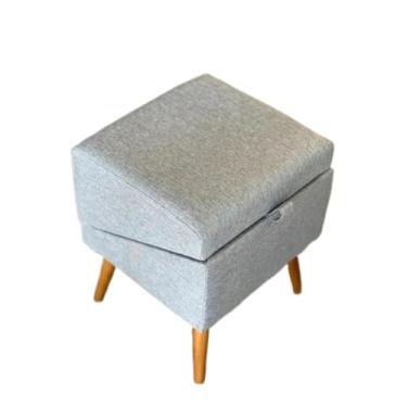 Imagem de Pufe Rampa Pet 2 em 1 para Cachorro e Gato – Ajuda seu Pet a Subir no Sofá com Conforto e Segurança(cinza)