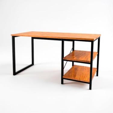 Imagem de Mesa Escrivaninha Com Nichos Home Office Estudo Industrial 120cm Escritório (Cedro)