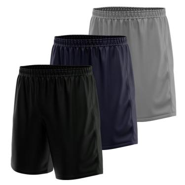 Imagem de Kit 3 Calção Short Futebol Basquete Vôlei Bermuda Dry Treino Academia-Masculino