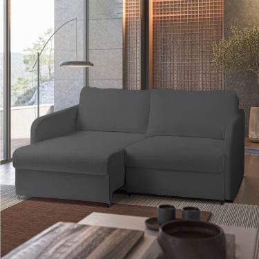Imagem de Sofá Retrátil Reclinável 2 Lugares 156cm Amsterdã Suede Grafite K01 - D`rossi