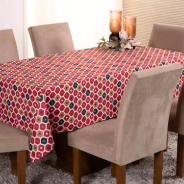 Imagem de Toalha de Mesa Estampa Digital Natal, 100% Poliéster, Tecido Oxford, 2,00x1,40m, 6 Lugares, Decoração Festiva (Estampa 6)