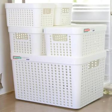Imagem de Caixa organizadora de plastico branca com tampa, para guardar objetos, resistente