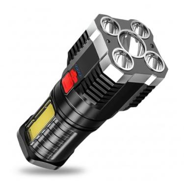 Imagem de Lanterna Recarregável Com Bateria de Longa Duração Prateada e de Led