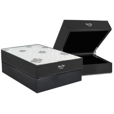 Imagem de Cama Box Baú Casal + Colchão Ortopédico Inovaflex Star