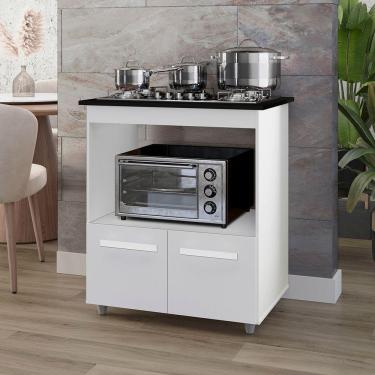 Imagem de Balcão Cali Para Cooktop 4 Bocas 2 Portas Cozinha Mb1 75cm Cor Branco