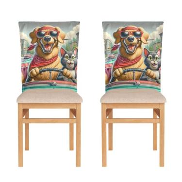 Imagem de TSENQUE Conjunto de 6 capas de assento de cadeira de carro para dirigir cães e gatos para decoração de casa de fazenda