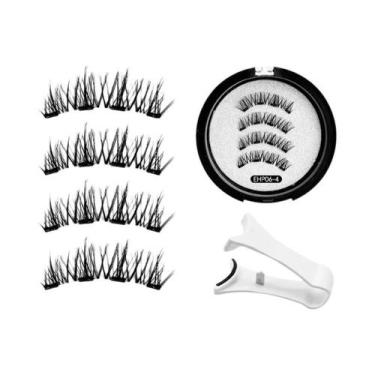 Imagem de Cílios Postiços Magnéticos 3D Naturais Reutilizáveis Conjunto De 4 Cíl