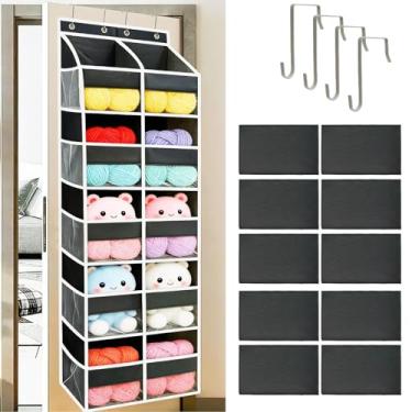 Imagem de Chuanke Organizador de porta resistente de 5 camadas com 10 compartimentos – pano Oxford 600D grande para armazenamento atrás da porta para armário, berçário, quarto, despensa, fraldas e organizador