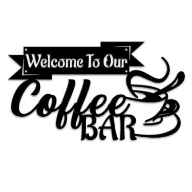 Imagem de Gosify Placa de café para decoração de casa, placas de café, decoração de cafeteria, placa de metal rústica para cafeteria, arte de parede de café para café, cozinha, cafeteria, presentes de