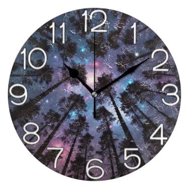 Imagem de GAIGEO Relógio de parede analógico decorativo, operado por bateria, relógio de sala de aula, escritório, arte de parede moderna, decoração de casa, número de relógio branco com Kedu, 25 cm, ponteiros