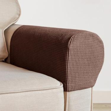 Imagem de Conjunto de 2 capas de apoio de braço, capas de poltrona elásticas para sofá, capas protetoras de móveis, capas de poliéster macio para poltrona reclinável de sofá, K