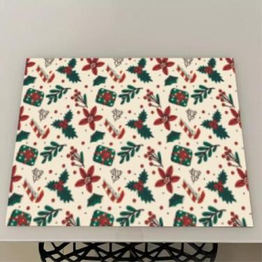 Imagem de Jogo Americano Natal Souplast Impermeável Lona Kit 4 6 8 10 ou 12 Unidades Mesa Posta (Natal 4,4 Peças)