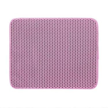 Imagem de Tapete Higiênico EVA Coletor de Areia para Gato Lavável Dupla Camada Antissujo(Rosa,G - 55 x 75cm)