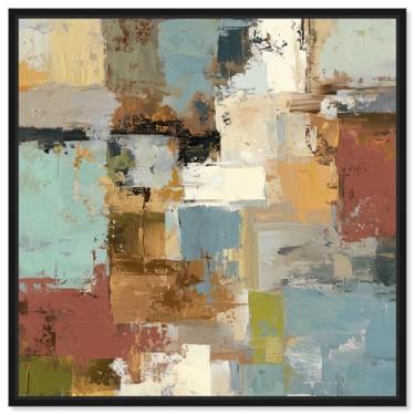 Imagem de Stone and Soil I Canvas Print Taupe Boho Wall Art por Art Remedy, moldura preta, 12 x 12