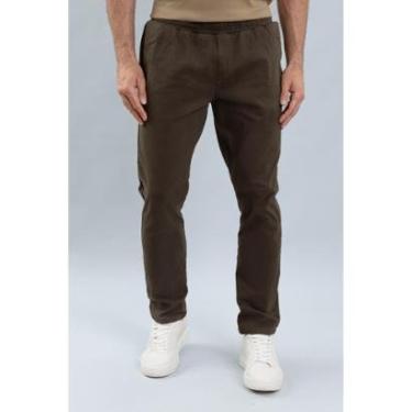 Imagem de Calça de Sarja Masculina Slim Fit Jogger com Elástico-Masculino