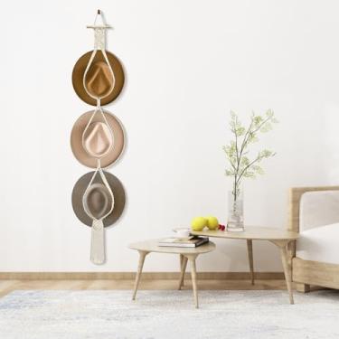Imagem de Cabides de chapéu para parede, organizador de chapéu de caubói, exibição pendurada, suporte de chapéu bobo tecelagem à mão, decoração ocidental para chapéus de aba larga, chapéus Bowler Fedora, 3