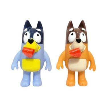 Imagem de Bonecos De Silicone Bluey E Bingo Figura De Anime Com Som E Língua Que