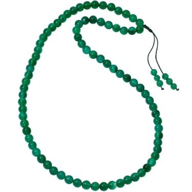 Imagem de Wizock Colar de contas simples com cristais e pedras, para meditação equilibrada, colares longos para mulheres e homens, joias de amuleto, Medium, Pedra, Ágata