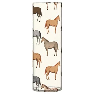 Imagem de CEBUGI Vaso de flor de cavalo 10 cm x 30 cm Vaso cilíndrico para flores, vaso transparente inquebrável para decoração de casa de festa de casamento