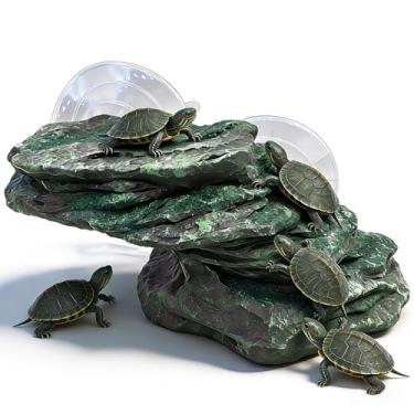 Imagem de DOTUHAO Plataforma de pesca de tartaruga, aquário de peixes, plataforma de escalada de tartaruga, 14,5 x 7,9 x 8,4 cm, terraço flutuante para sapos, terraços (5,7 x 3,1 x 3,3)